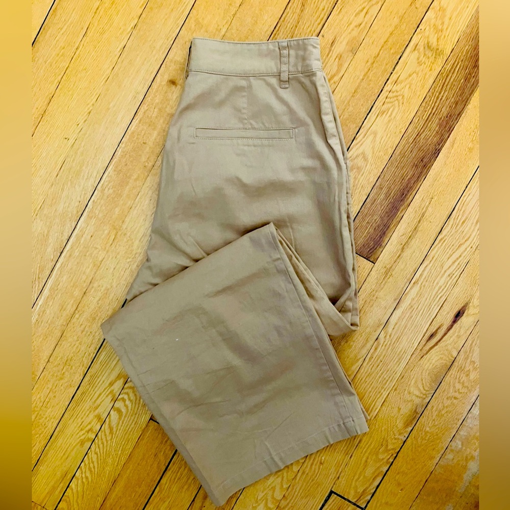 Wide leg, dark beige pants
